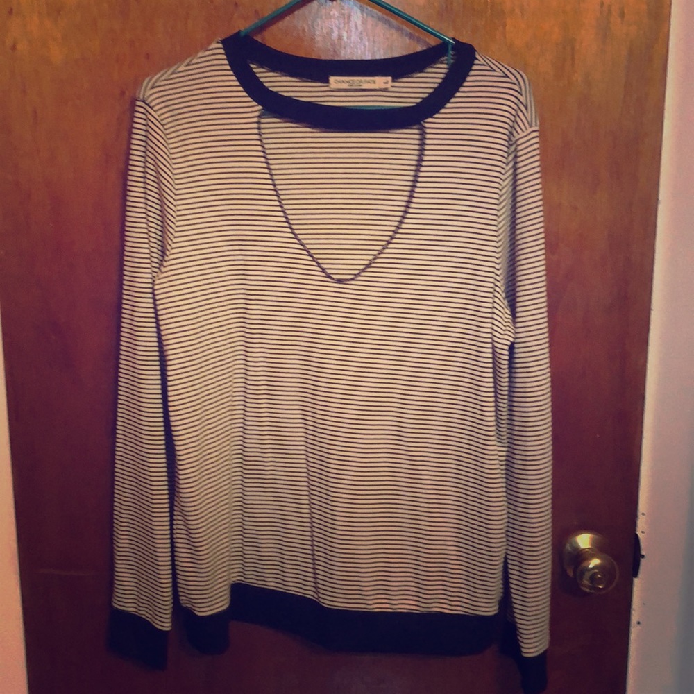 Chance or Fate V neck cutout long sleeve